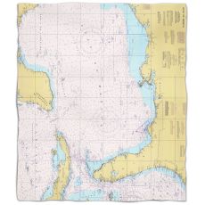 Gulf Of Mexico Nautical Chart Fleece Throw Blanket