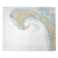 Provincetown, MA Nautical Chart Fleece Throw Blanket