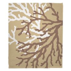 Coral Duo on Beach Sand Brown Fleece Throw Blanket