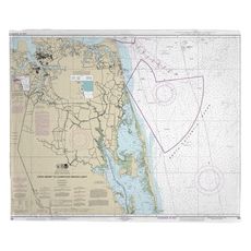 Cape Henry, VA to Currituck Beach Light, NC Nautical Chart Fleece Throw Blanket