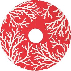 Coral Reef Christmas Tree Skirt - Red