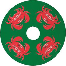 Seas & Greetings Crab Christmas Tree Skirt - Green, Red