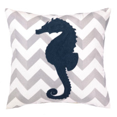 Sea Horse Embroidered Pillow
