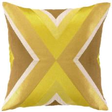 Building Yellow Embroidered Pillow