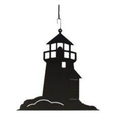 Lighthouse Silhouette Wrought Iron Hanging Art