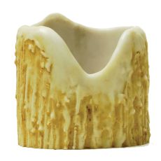 4" W X 4" H Poly Resin Ivory Uneven Top Candle Cover