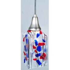 4" Sq Metro Fusion Americana Draped Glass Mini Pendant
