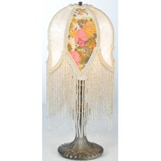 15" H Fabric & Fringe Victorian Tulip Accent Lamp