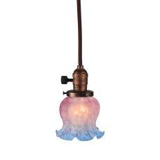 4.5" W Melon Flower Pink & Blue Mini Pendant