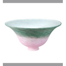 10" W Pink/Green Pate-De-Verre Bell Shade