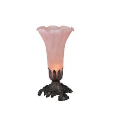 8" H Pink Pond Lily Accent Lamp