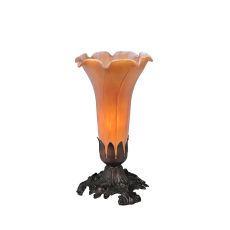 8" H Amber Pond Lily Accent Lamp