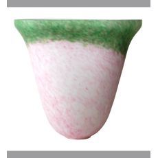 10.5" W Pink/Green Pate-De-Verre Bell Shade