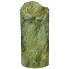3.5" W X 7.5" H Cylinder Jadestone Green Uneven Top Candle Cover