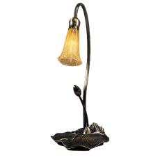 16" H Amber Pond Lily Accent Lamp