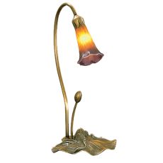 16" H Amber/Purple Pond Lily Accent Lamp