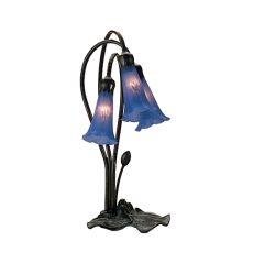 16" H Blue Pond Lily 3 Lt Accent Lamp