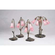 16" H Pink Pond Lily 2 Lt Accent Lamp