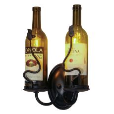 9" W Tuscan Vineyard Personalized 2 Wine Bottle Wall Sconce