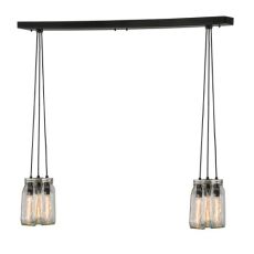 48" L Mason Jar 6 Lt Island Pendant