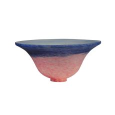 10" W Pink/Blue Pate-De-Verre Bell Shade