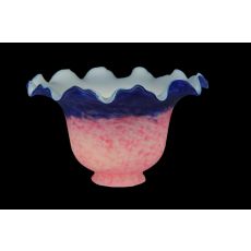 7" W Fluted Bell Pink And Blue Shade