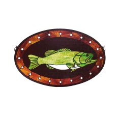 22" W X 14" H Bass Plaque Stained Glass Window