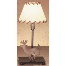 13" H Lone Deer Faux Leather Accent Lamp