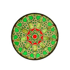 20" W X 20" H Knotwork Trance Medallion Stained Glass Window