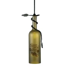 3" W Personalized Etched Grapes Wine Bottle Mini Pendant