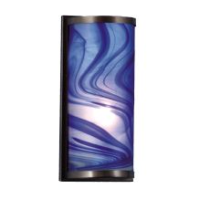 5.5" W Cylinder Curaco Swirl Fused Glass Wall Sconce