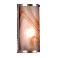 5.5" W Cylinder Cognac Swirl Fused Glass Wall Sconce