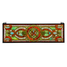 35" W X 11" H Evelyn In Topaz Transom Stained Glass Window