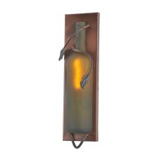 4" W Tuscan Vineyard Frosted Green Wine Bottle Pocket Wall Sconce