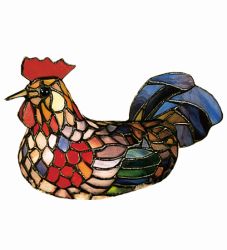 6.5"H Tiffany Rooster Accent Lamp