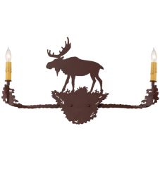 25"W Moose 2 Lt Wall Sconce