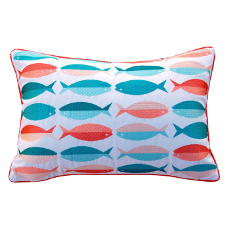Modern Fish Pattern Pillow - Outdoor Sunbrella®