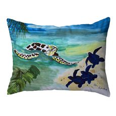 Sea Turtle & Babies Large Noncorded Pillow 16x20