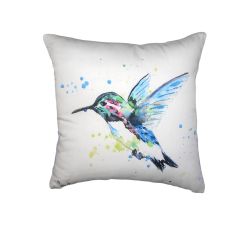 Green Hummingbird No Cord Pillow