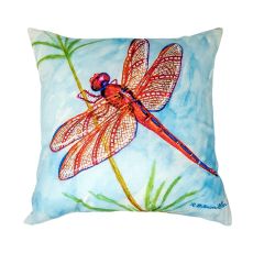 Red Dragonfly No Cord Pillow 18X18