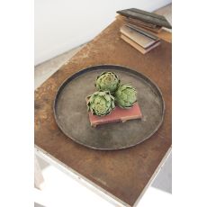 Round Rustic Galvanized Tray, Set of 4