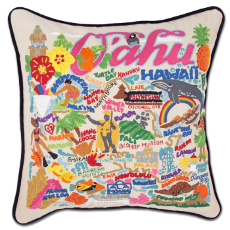 Oahu Hand-Embroidered Pillow
