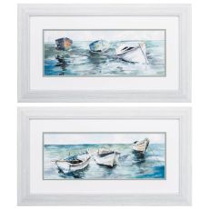 Caught At Low Tide Set of 2 Framed Beach Wall Art