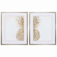 Pineapple Life Set of 2 Framed Beach Wall Art