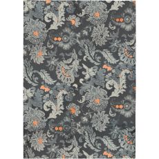 Gray Flannel Floral Indoor Microfiber Area Rug, 3 X 5 Ft.