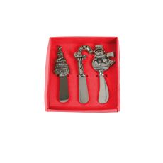 Stainless Steel Christmas Spreader Set of 4, Silver