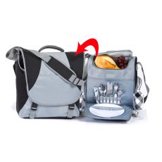 Nylon Flex Two Person Picnic Set, Black/Steel
