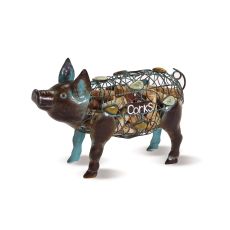 Metal Pig Wine Cork Caddy