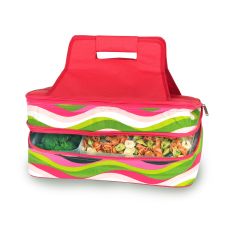 Entertainer Hot and Cold Food Carrier, Wavy Watermelon