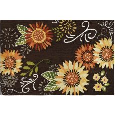 Sunflower On Brown Indoor Accent Rug 22 x 34 In.